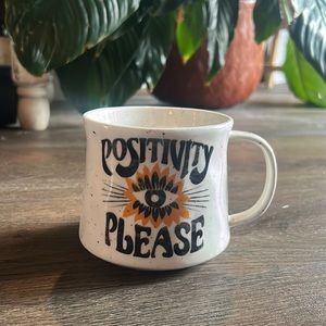Anthropologie Dazey LA Positivity Please Eye Of Horus Stoneware Ceramic mug
